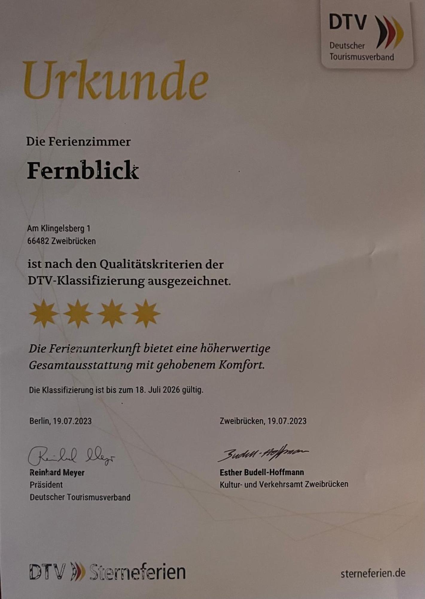 Fernblick Lejlighed Zweibrücken Eksteriør billede